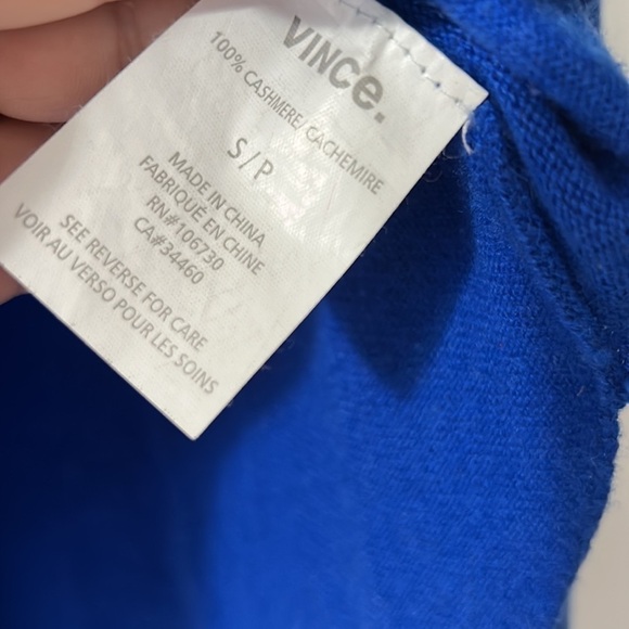 VINCE BLUE CASHMERE LONGE SLEEVE SWEATER WOMENS SMALL - Picture 3 of 8